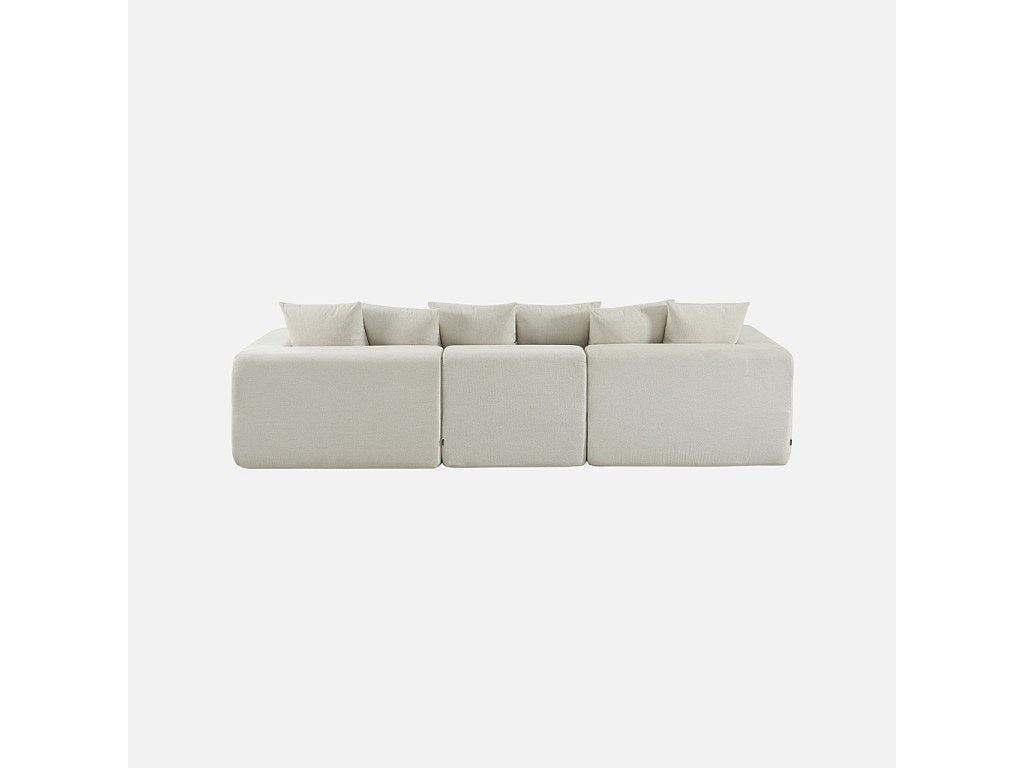 Canapé modulable 4 places blanc tissu