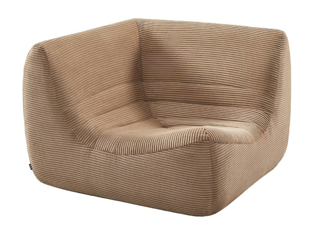Angle pour canapé modulable 5 places beige velours