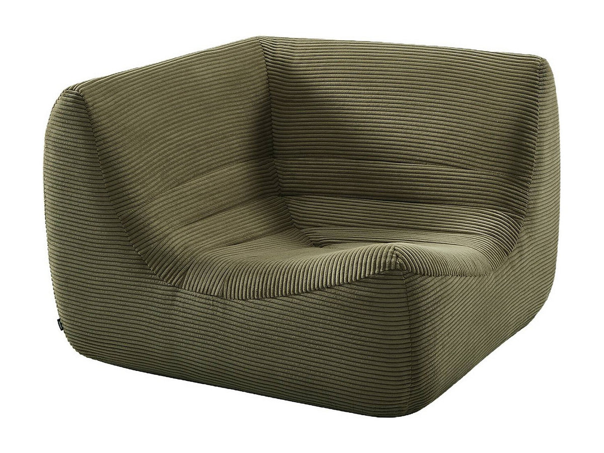 Angle pour canapé modulable 5 places vert velours