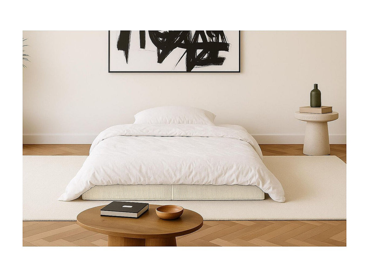 Canapé modulable convertible 2 places beige velours
