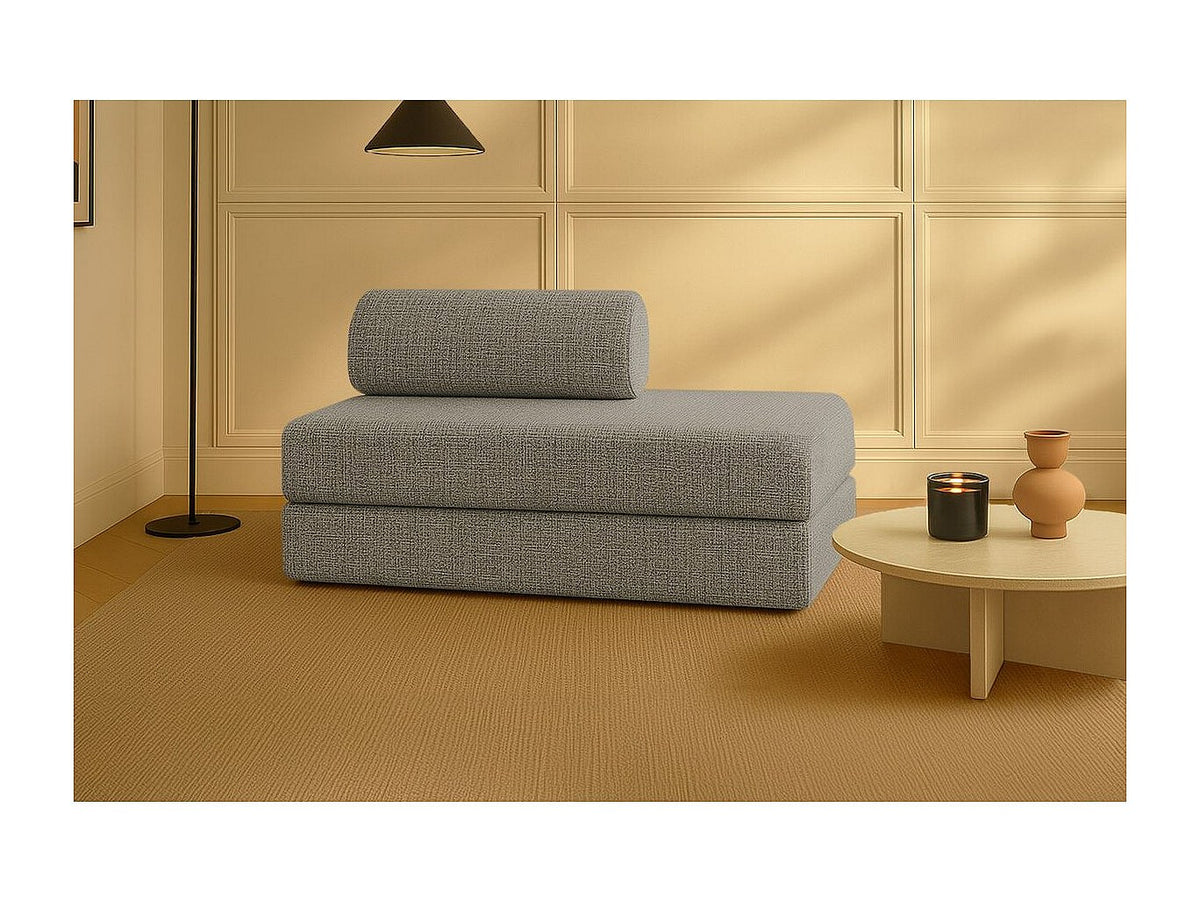 Canapé modulable convertible 2 places gris tissu