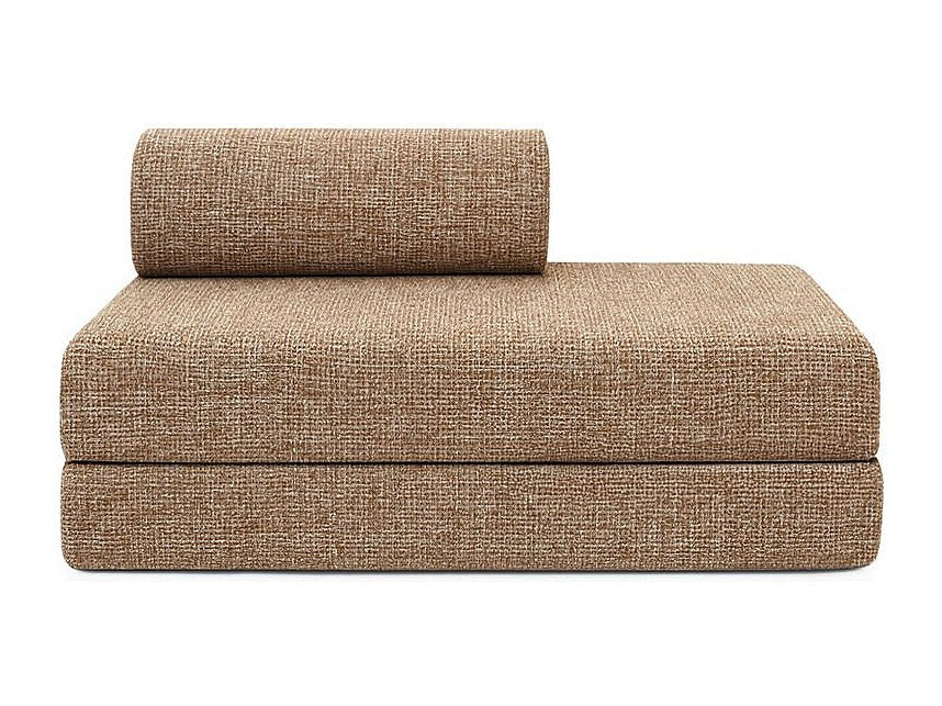 Canapé modulable convertible 2 places marron tissu