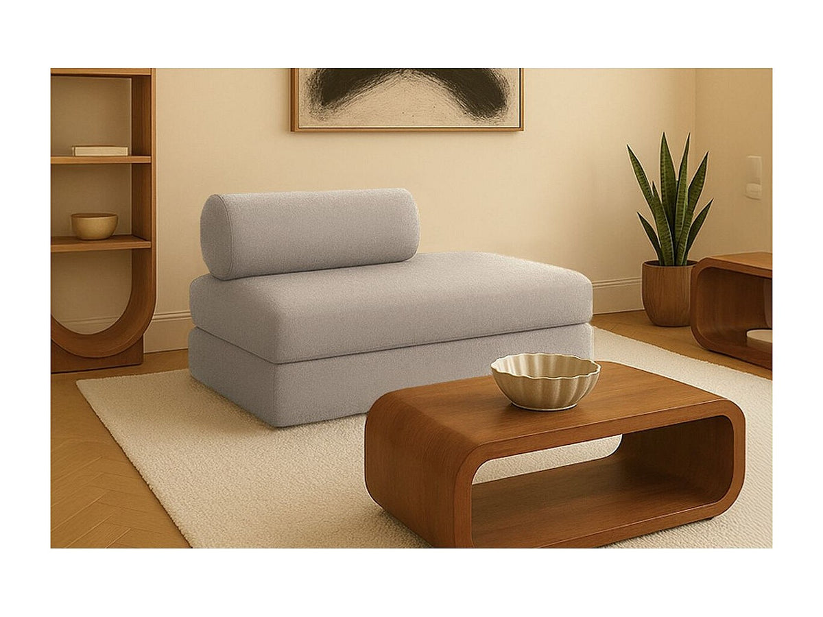 Canapé modulable convertible 2 places taupe tissu