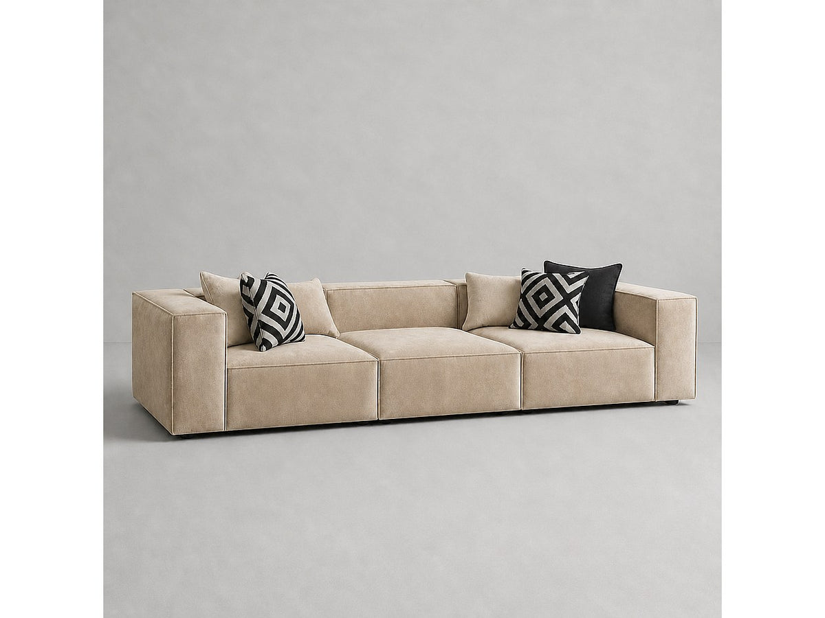 Canapé modulable beige tissu