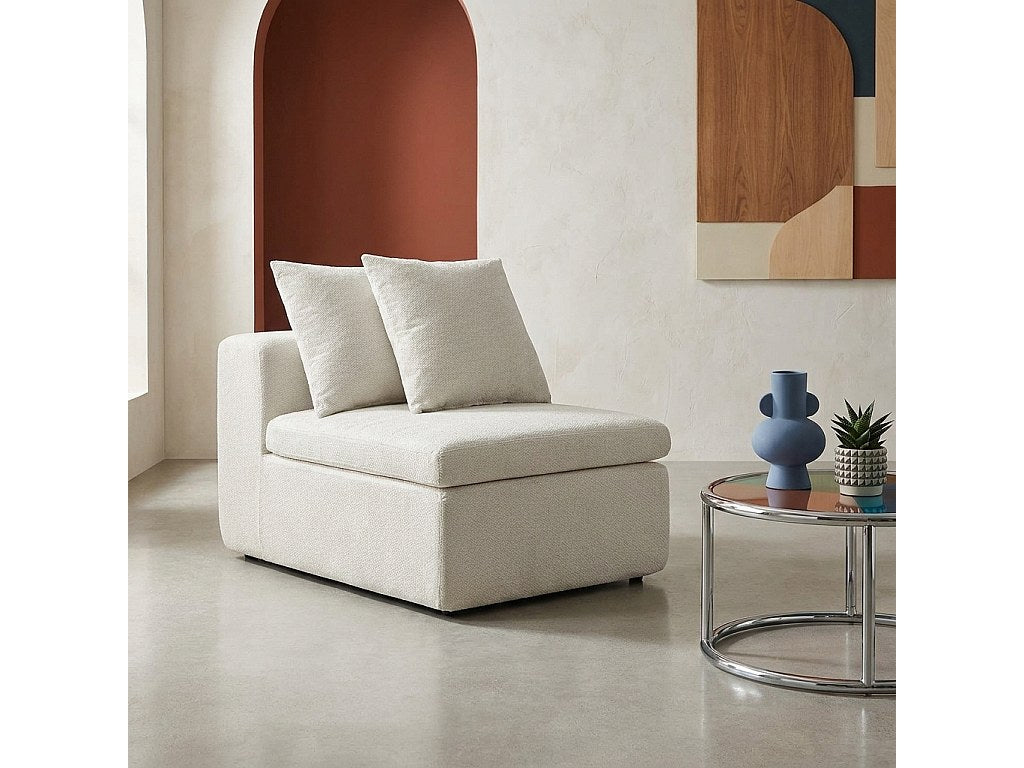 Canapé modulable blanc tissu