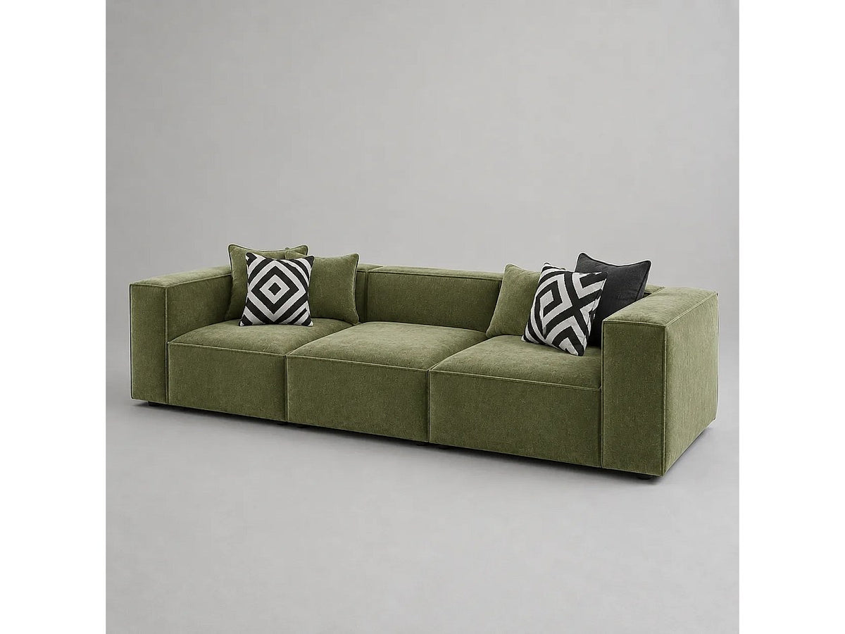 Canapé modulable vert tissu