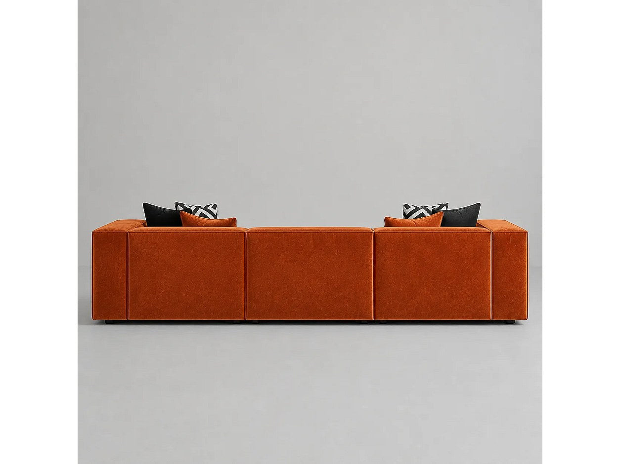 Canapé modulable orange tissu