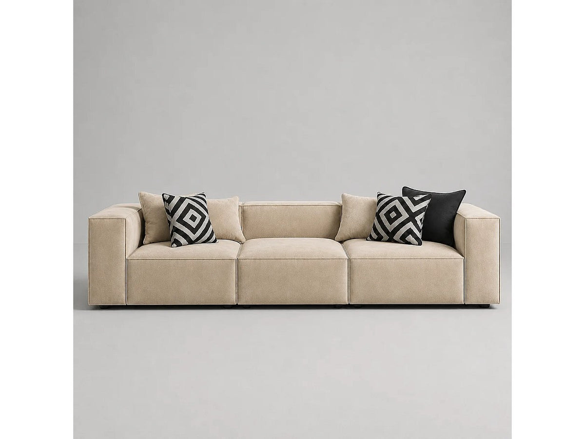 Canapé modulable beige tissu