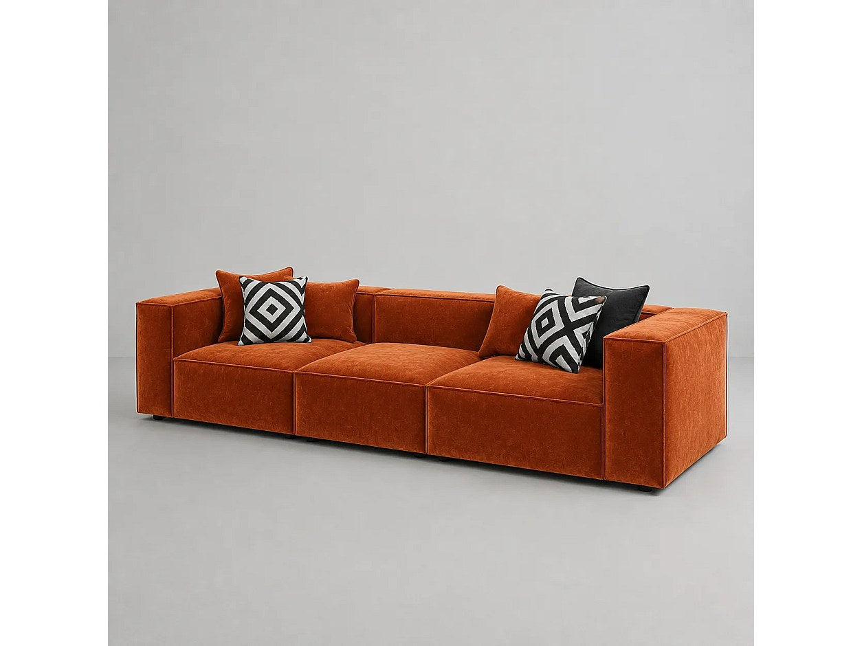 Canapé modulable orange tissu