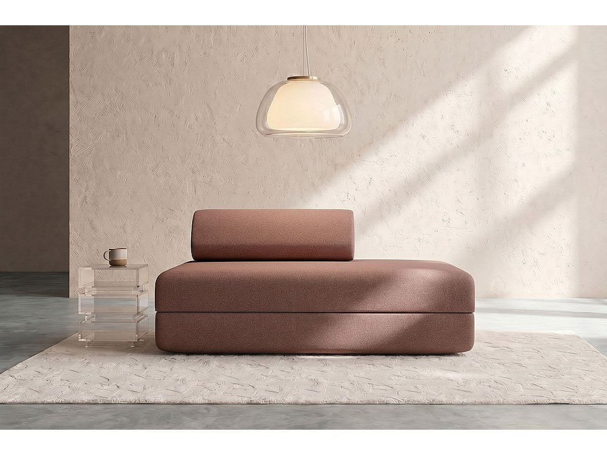 Canapé modulable convertible 2 places orange tissu