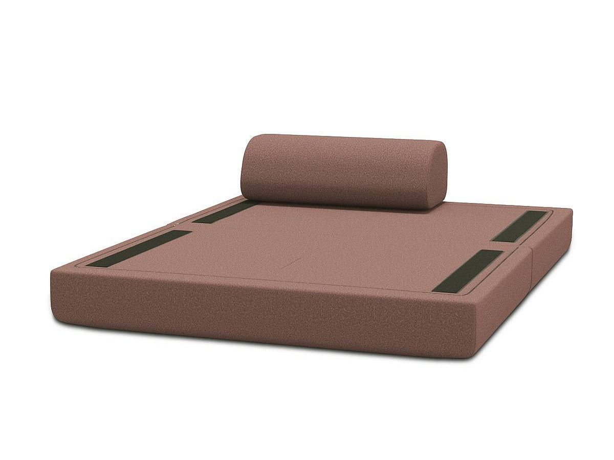 Canapé modulable convertible 2 places orange tissu