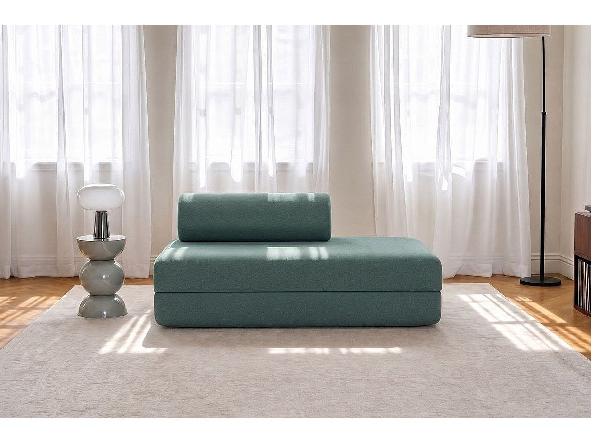 Canapé modulable convertible 2 places bleu tissu