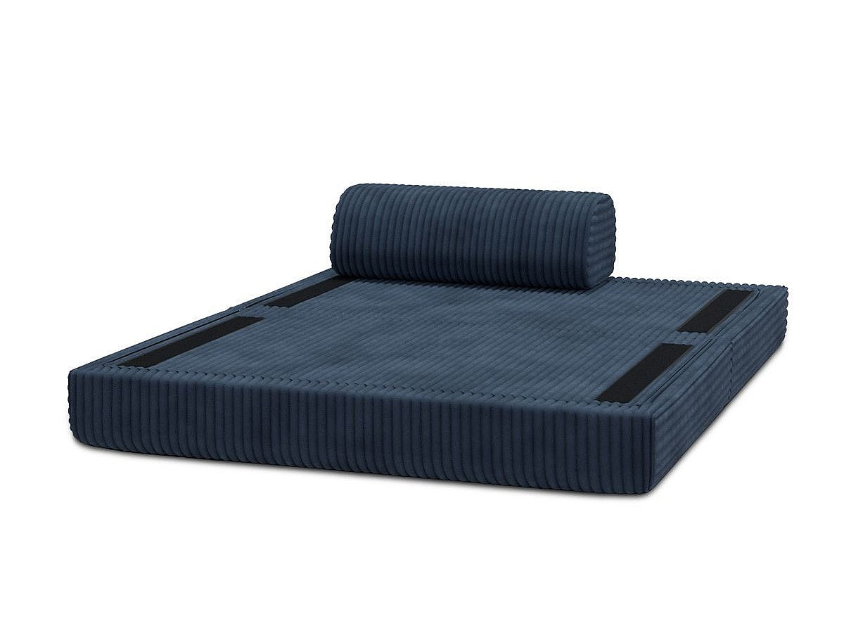 Canapé modulable convertible 2 places bleu velours