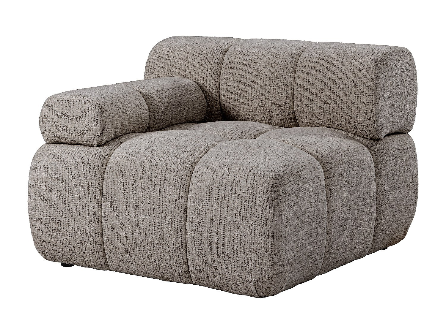 Canapé modulable 2 places taupe tissu