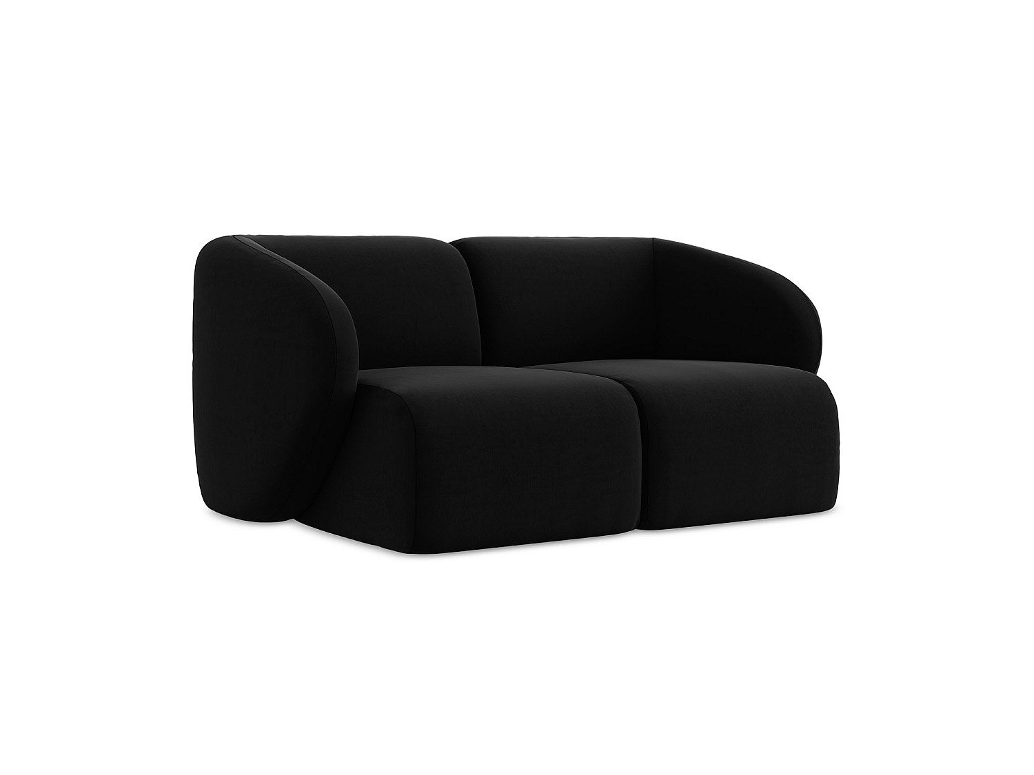 Canapé modulable 2 places noir tissu