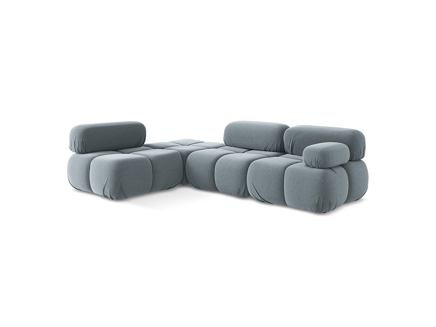 Canapé modulable 3 places bleu velours