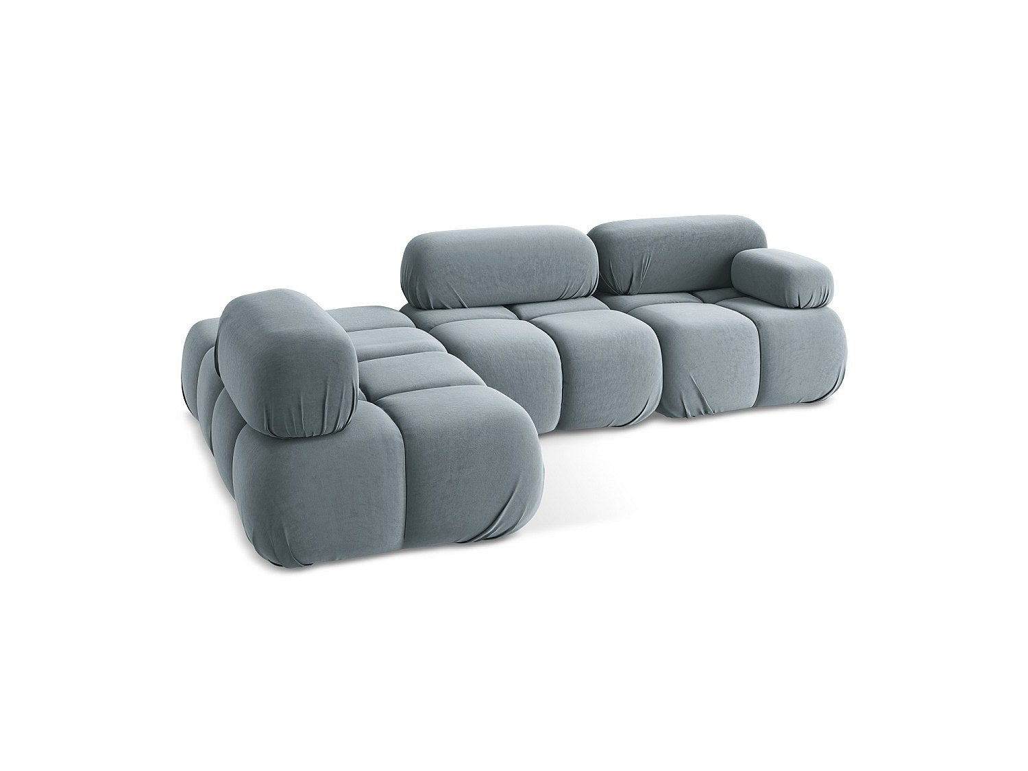 Canapé modulable 3 places bleu velours