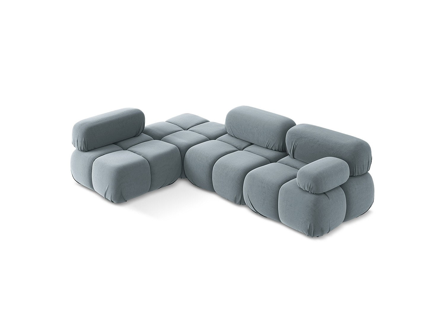 Canapé modulable 3 places bleu velours