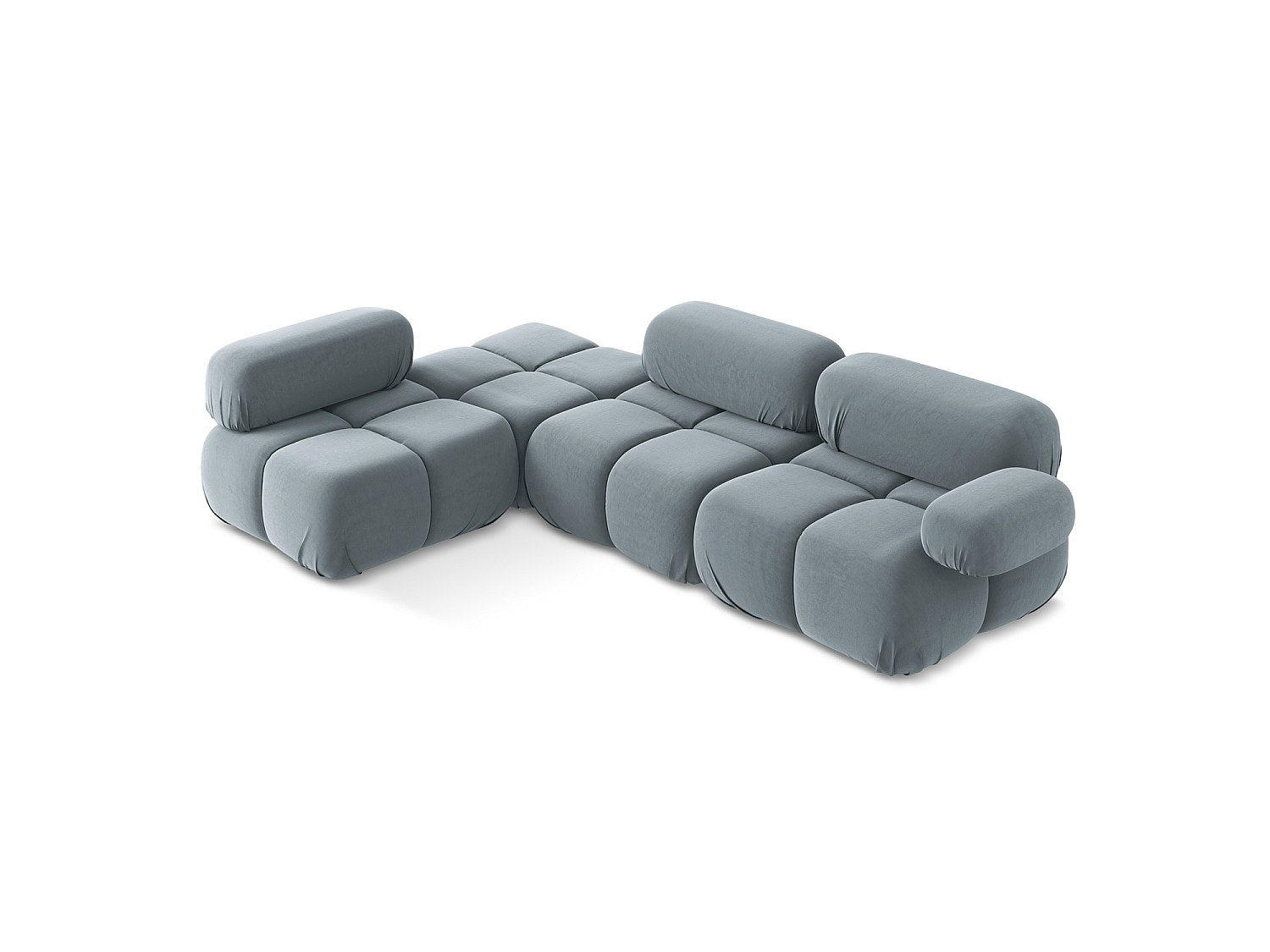 Canapé modulable 3 places bleu velours
