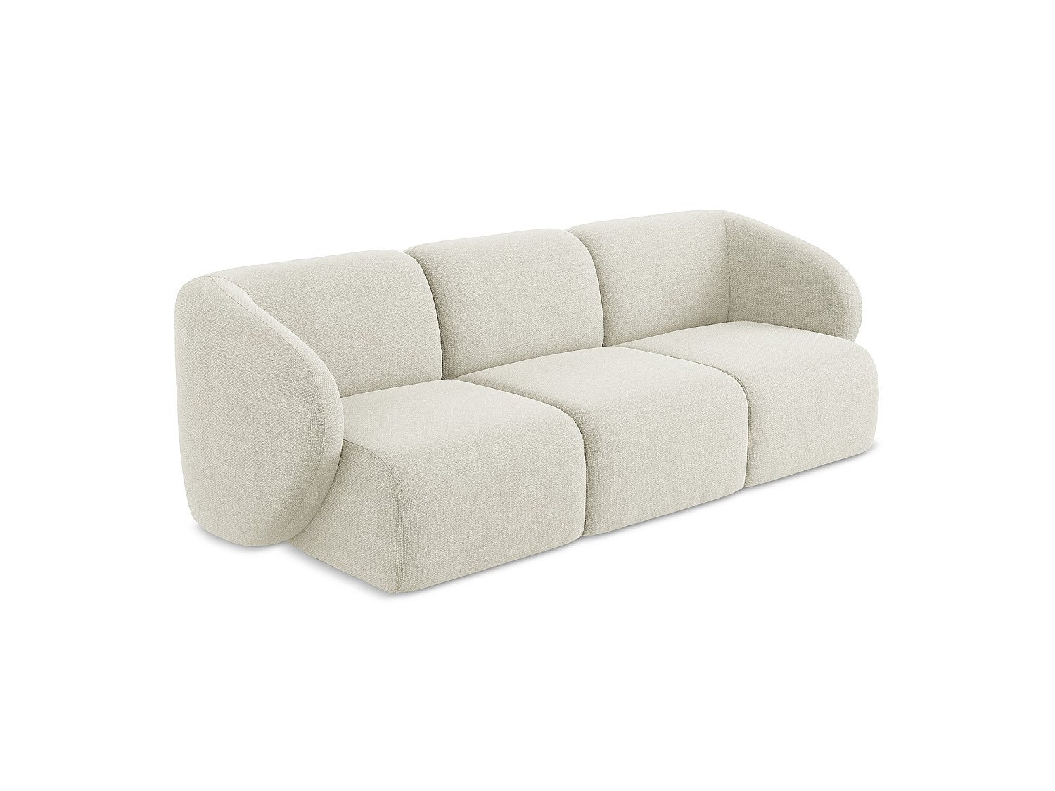 Canapé modulable 3 places beige tissu