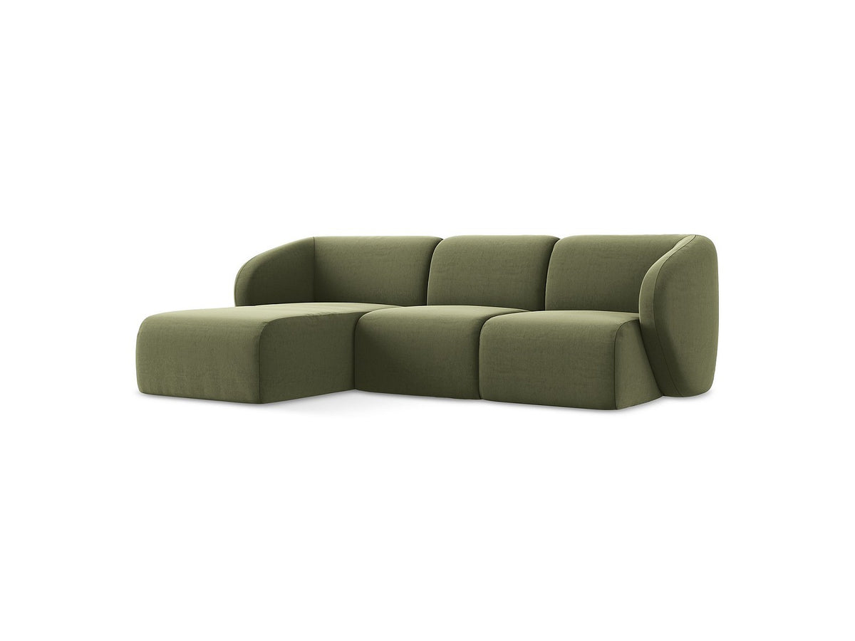 Canapé modulable 3 places vert tissu