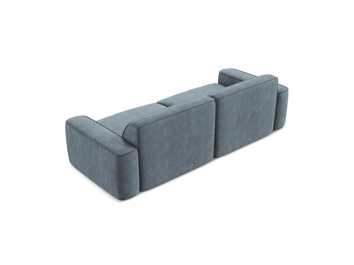 Canapé modulable 4 places bleu tissu