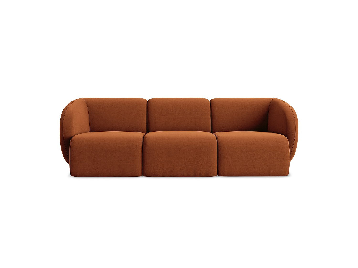 Canapé modulable 3 places orange tissu