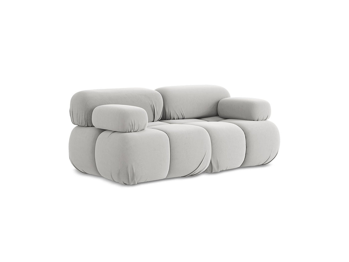 Canapé modulable 2 places gris velours