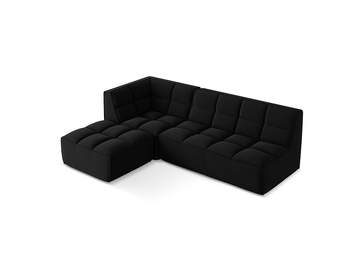 Canapé modulable 4 places noir tissu