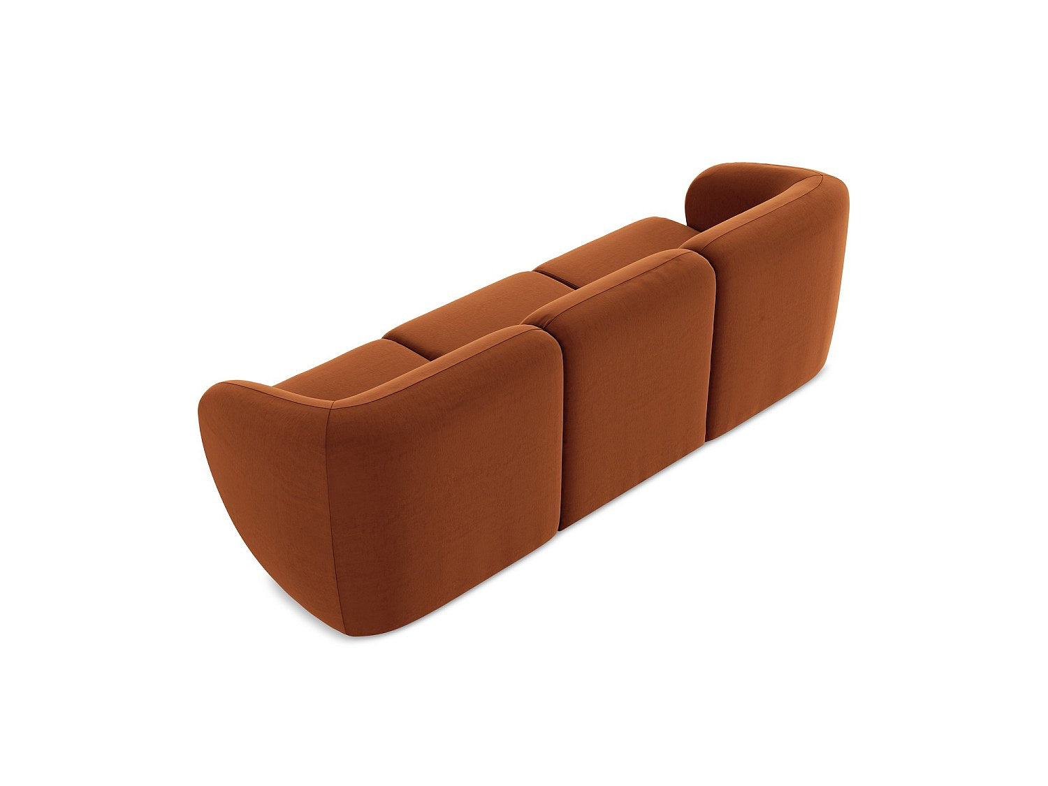 Canapé modulable 3 places orange tissu