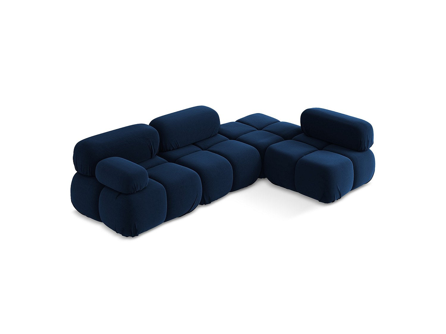 Canapé modulable 3 places bleu velours