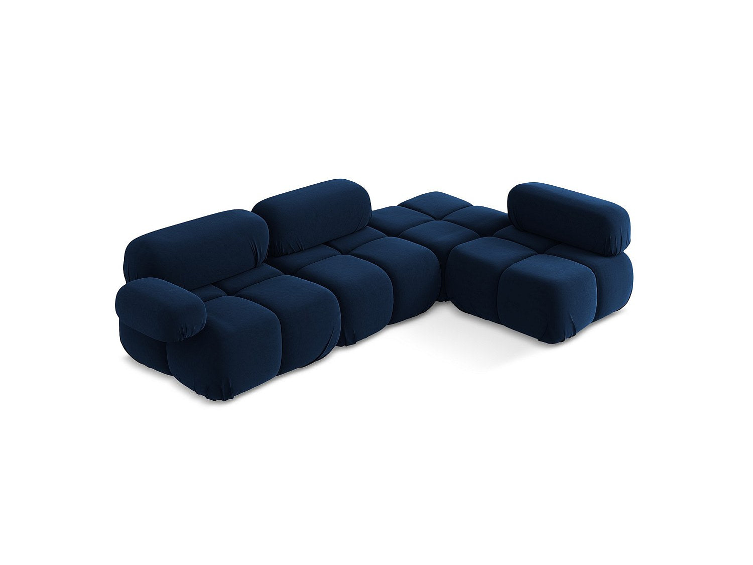 Canapé modulable 3 places bleu velours