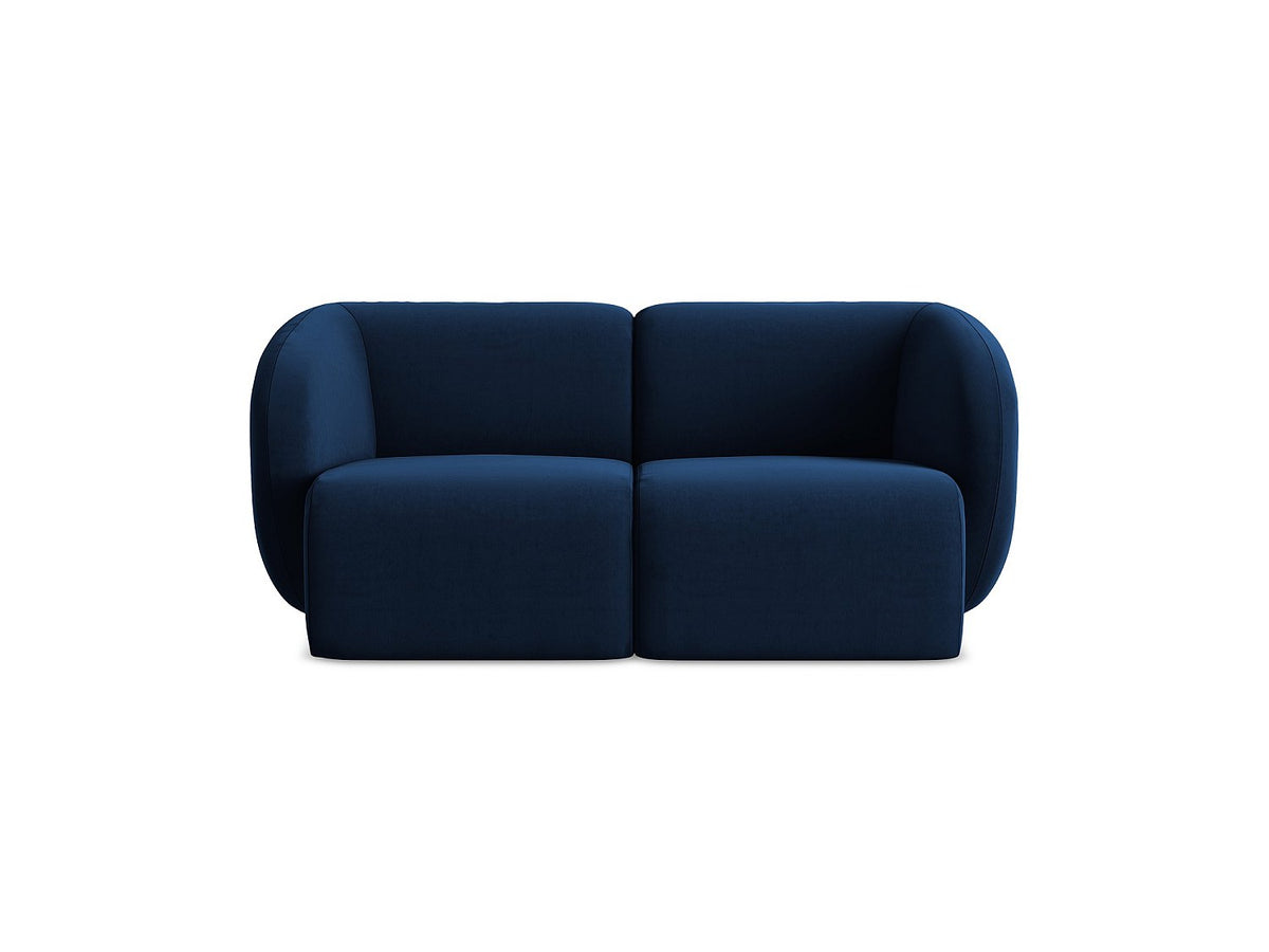 Canapé modulable 2 places bleu tissu
