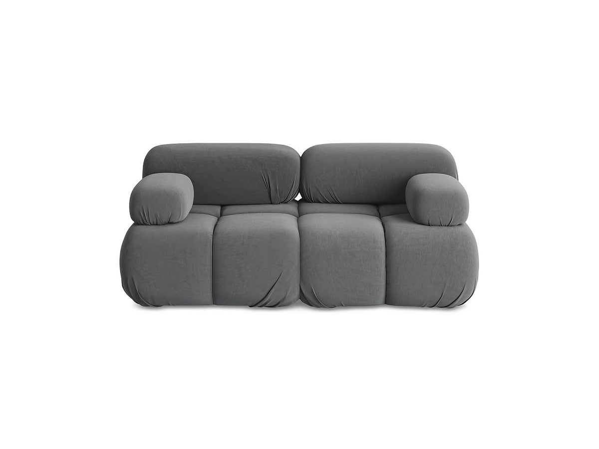 Canapé modulable 2 places gris velours