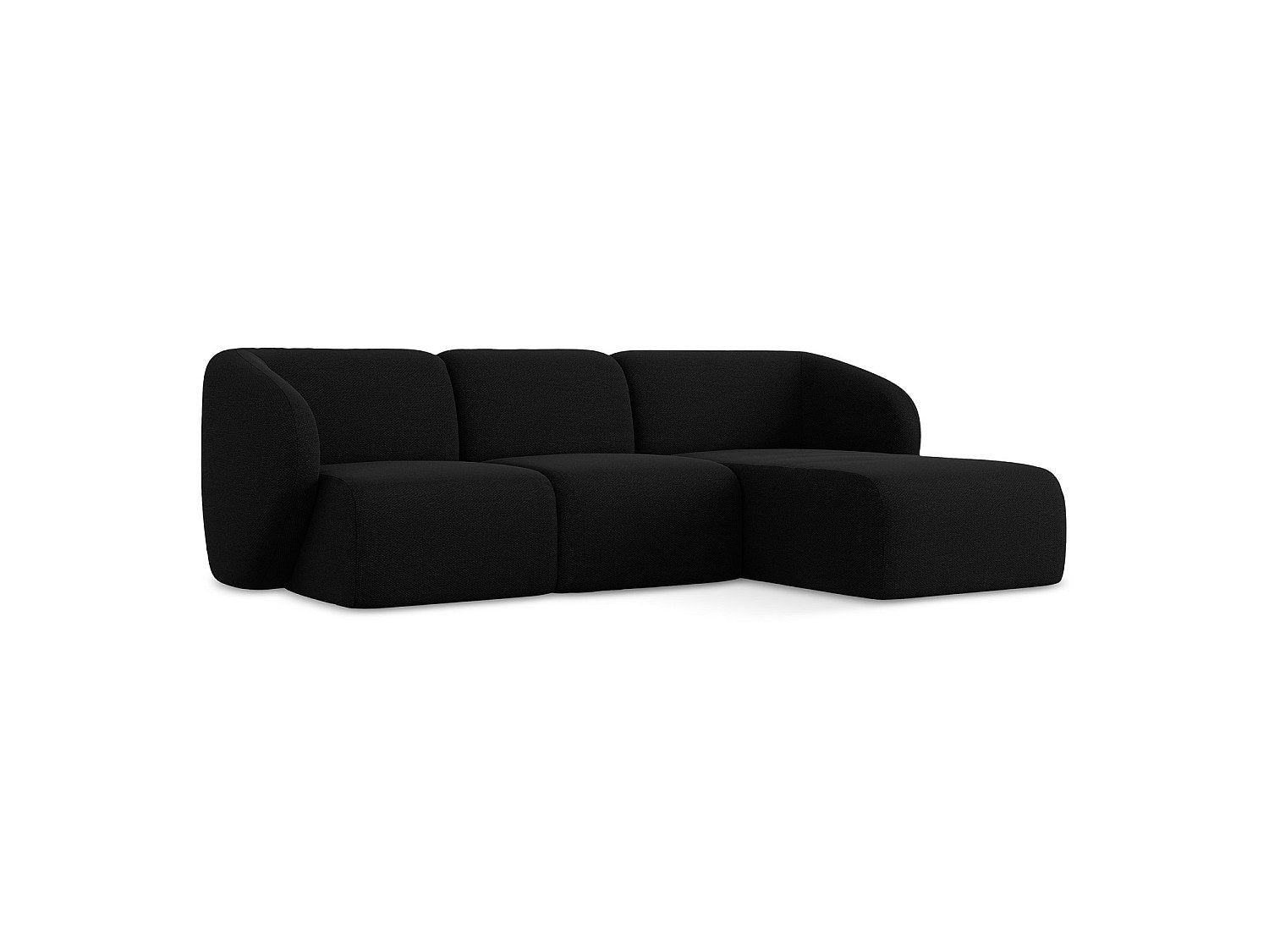 Canapé modulable 3 places noir tissu