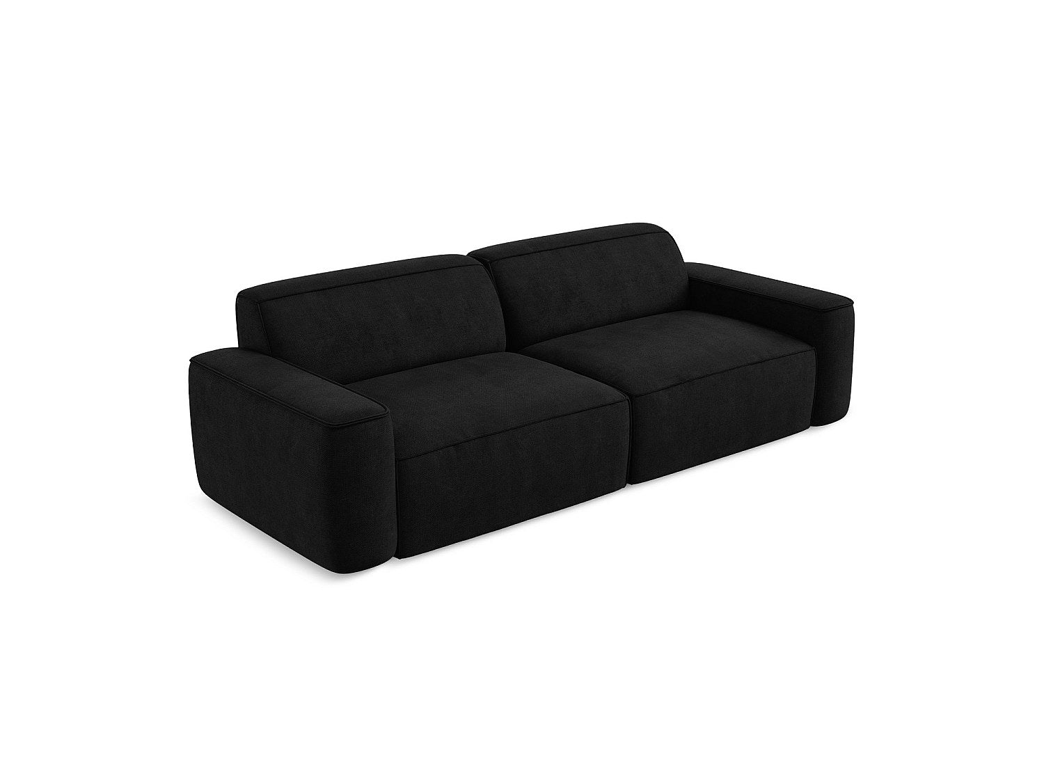 Canapé modulable 4 places noir tissu