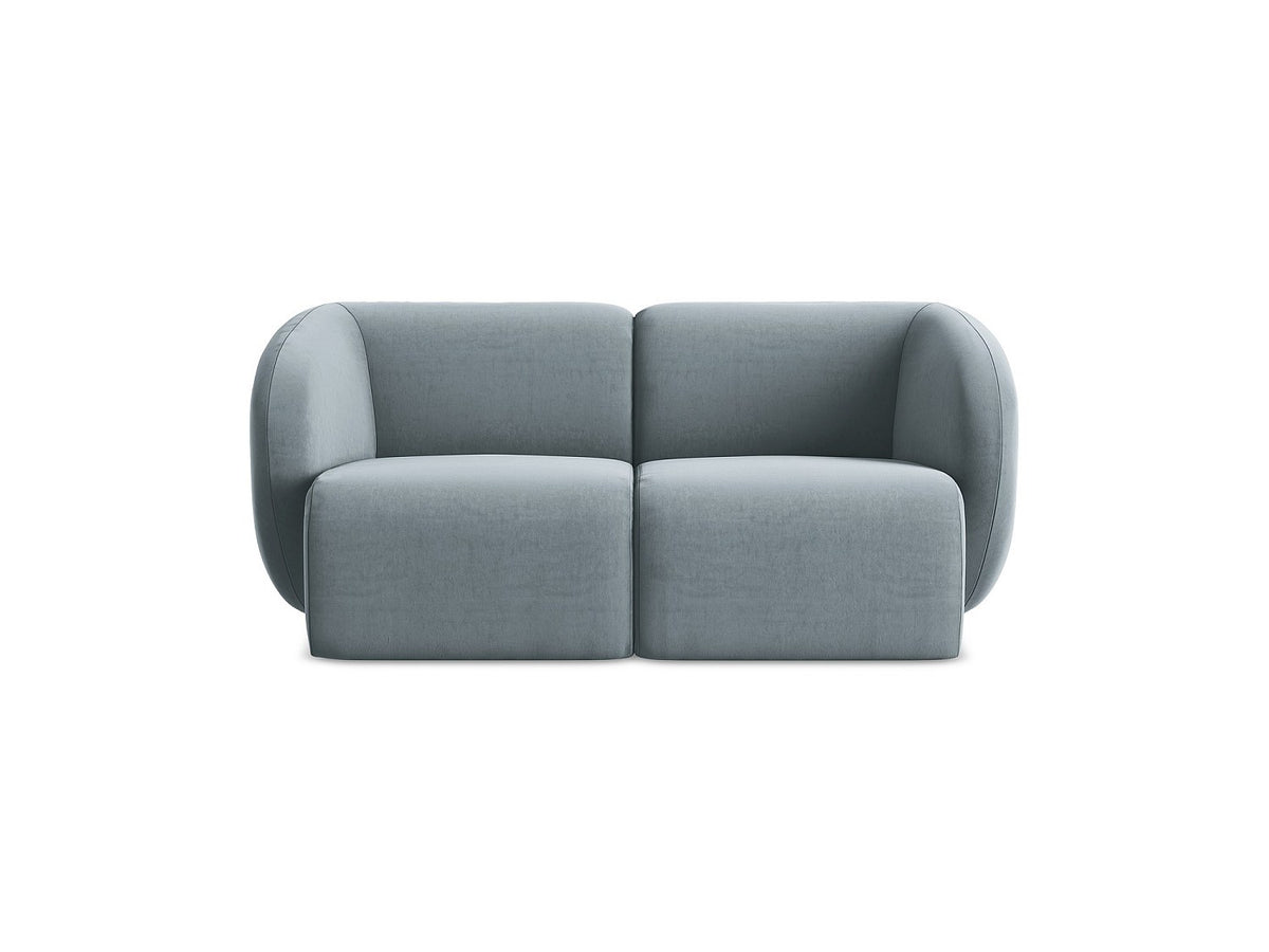 Canapé modulable 2 places bleu tissu