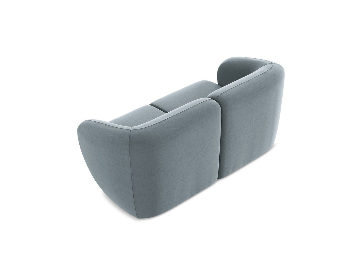 Canapé modulable 2 places bleu tissu