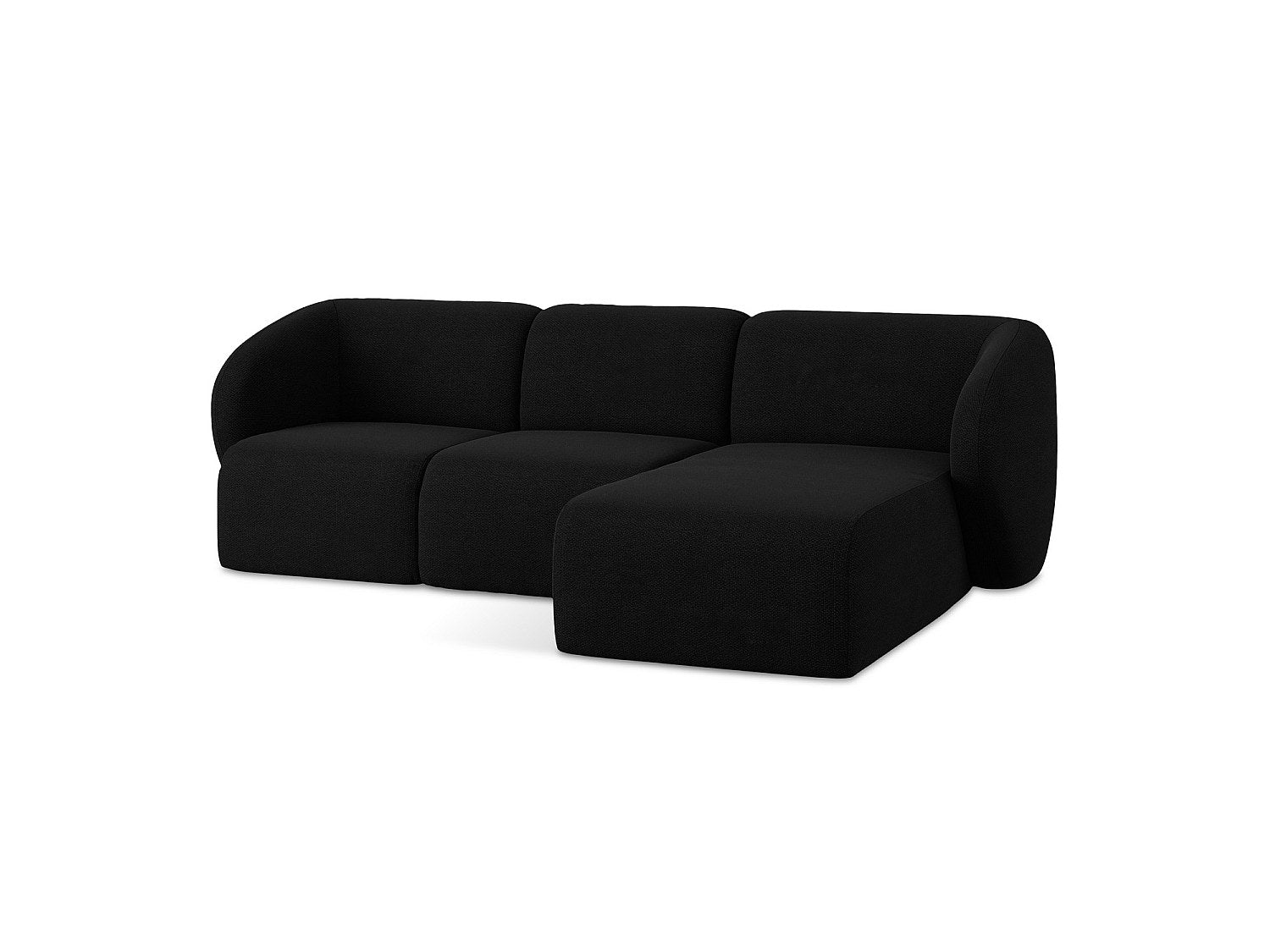 Canapé modulable 3 places noir tissu