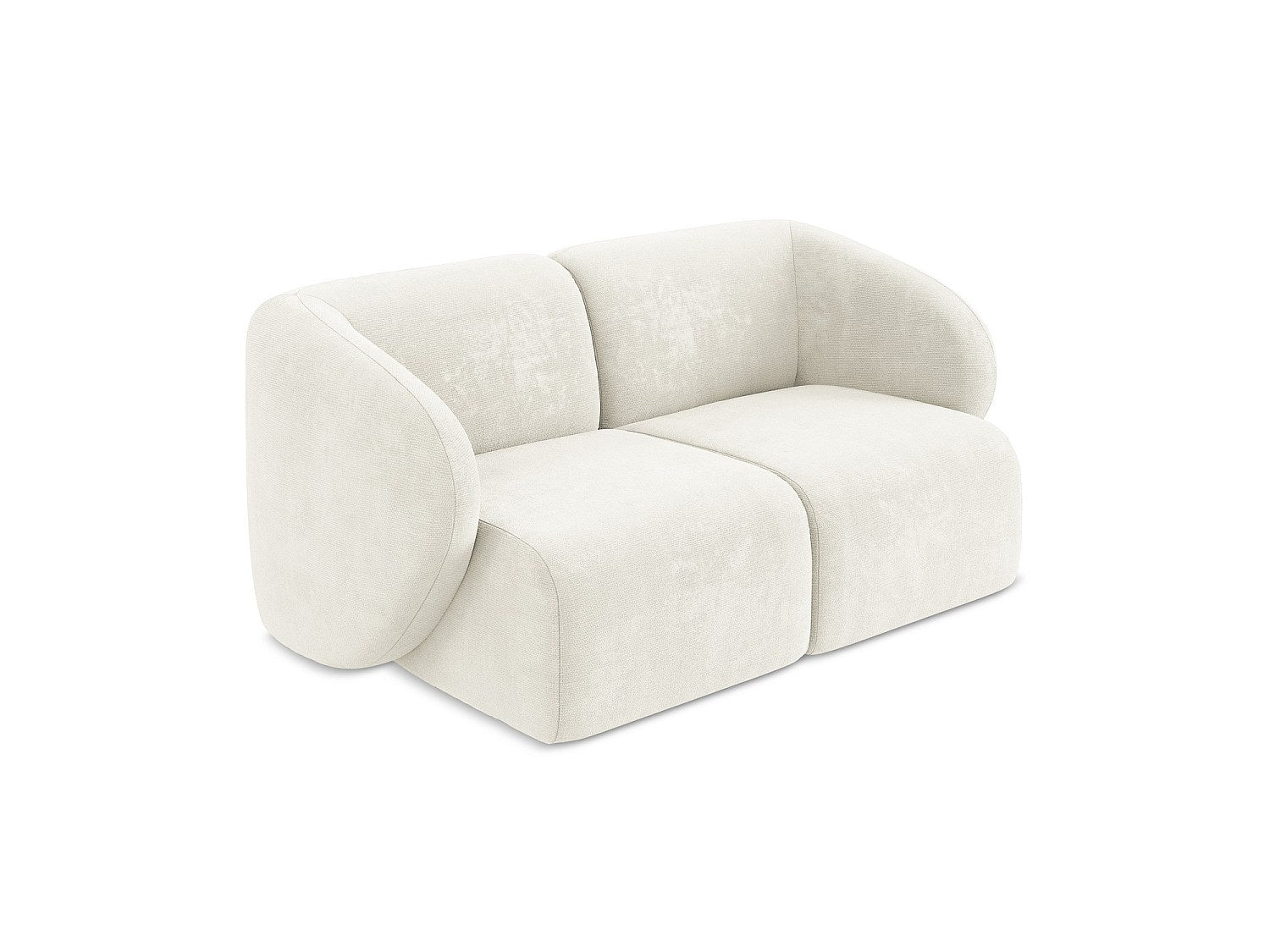 Canapé modulable 2 places blanc tissu