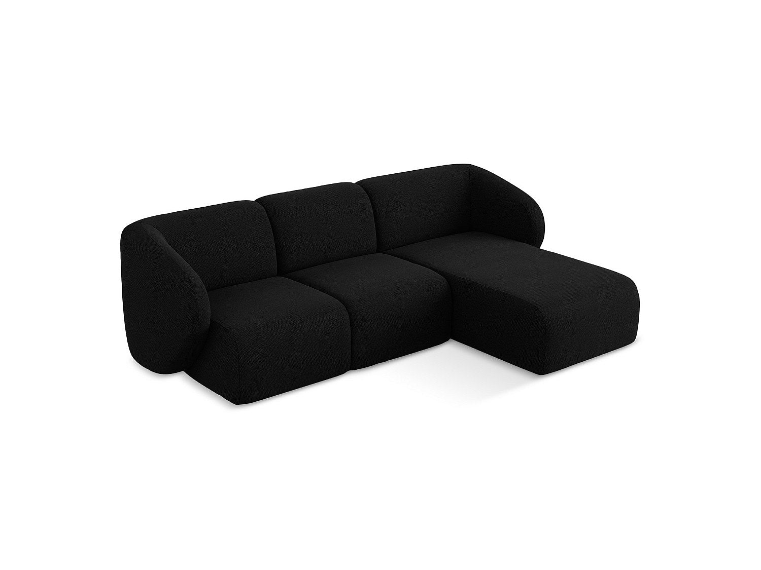 Canapé modulable 3 places noir tissu