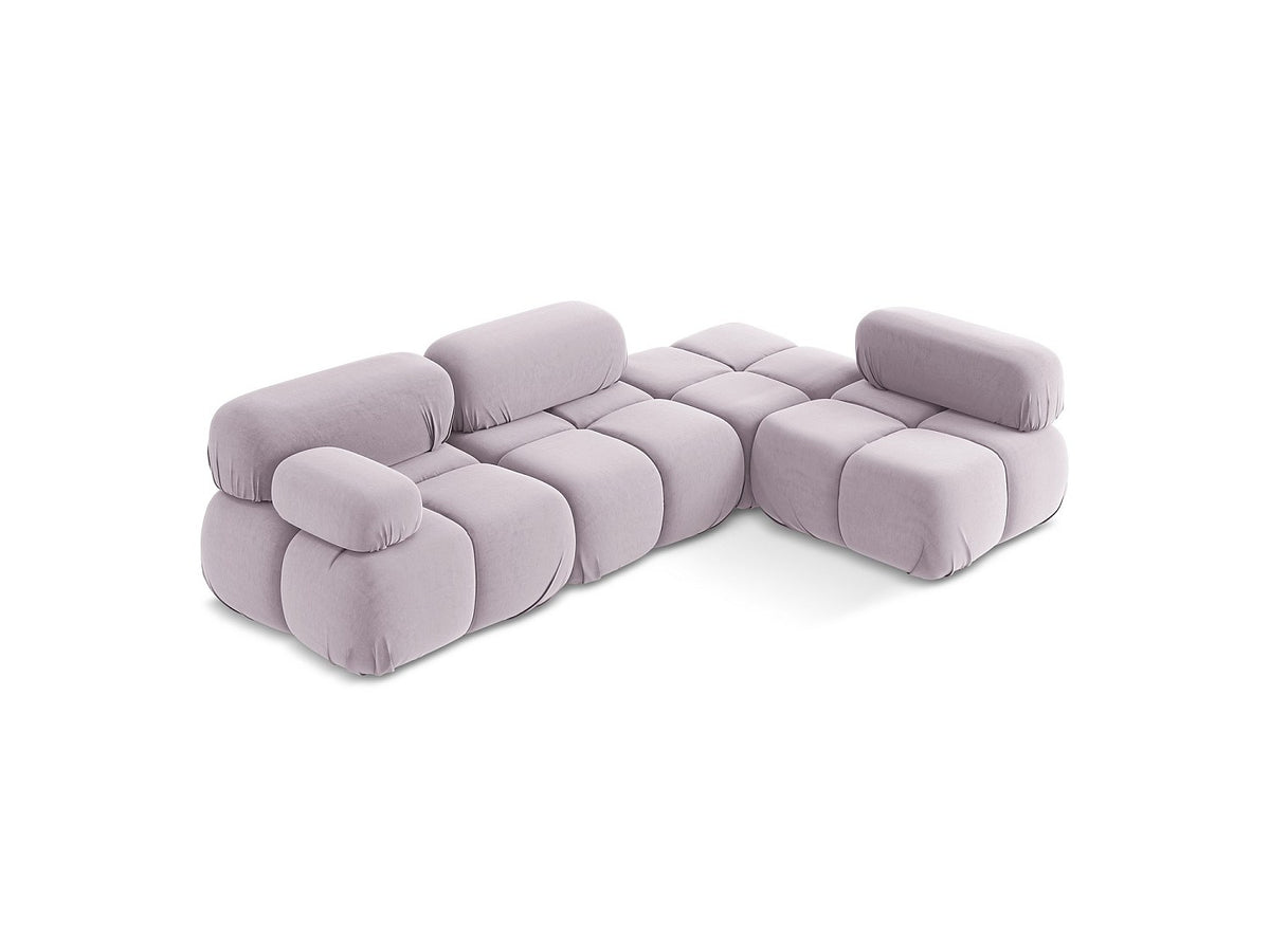 Canapé modulable 3 places violet velours