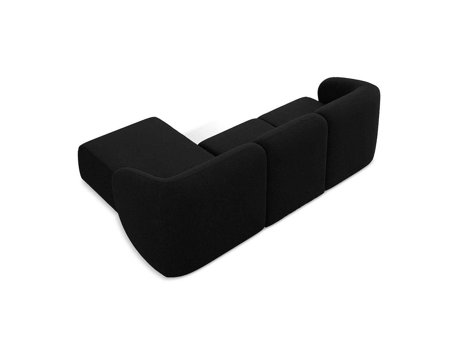 Canapé modulable 3 places noir tissu