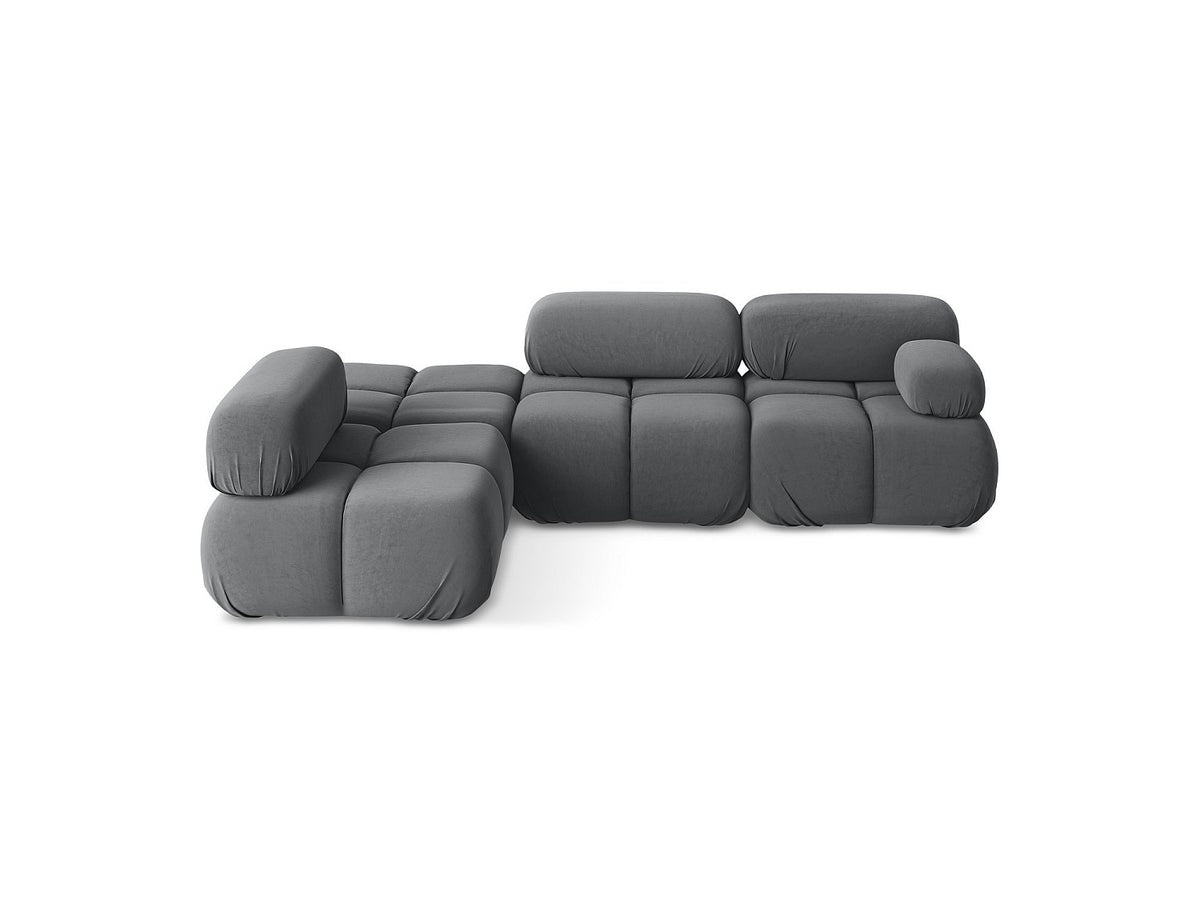 Canapé modulable 3 places gris velours