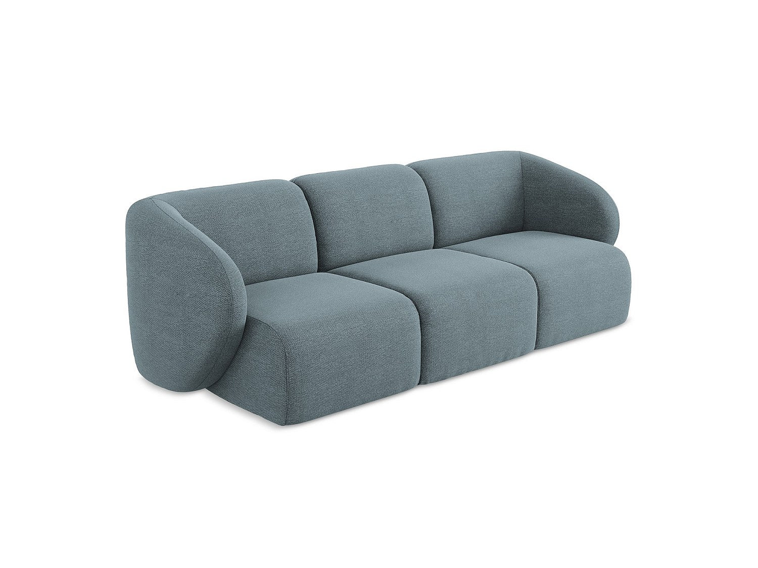 Canapé modulable 3 places bleu tissu