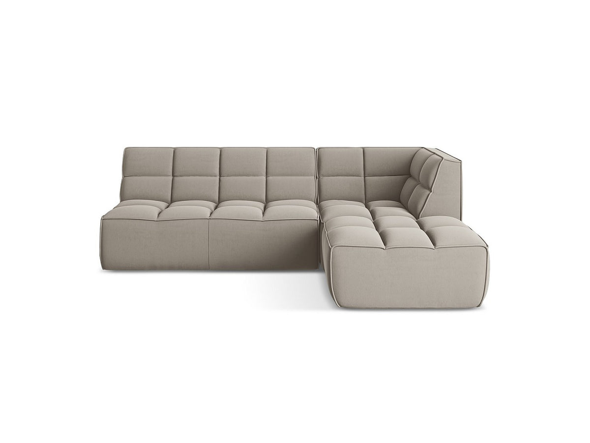 Canapé modulable 4 places taupe tissu