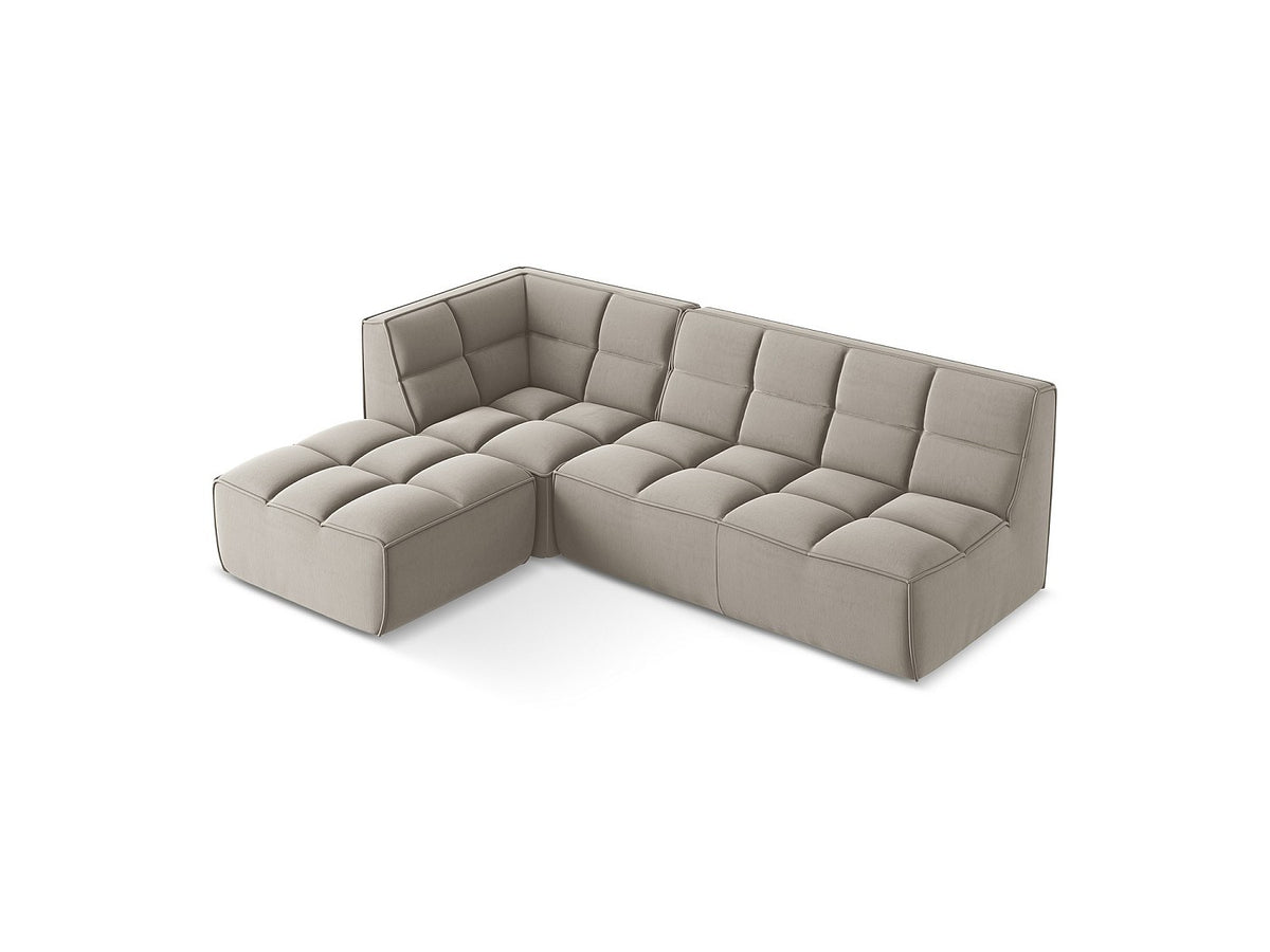 Canapé modulable 4 places taupe tissu
