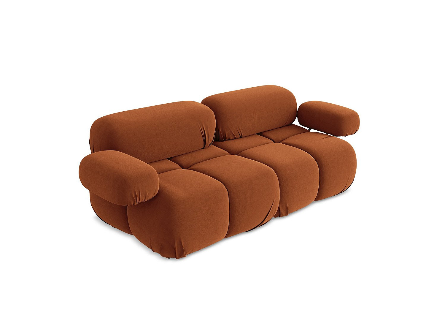 Canapé modulable 2 places orange velours