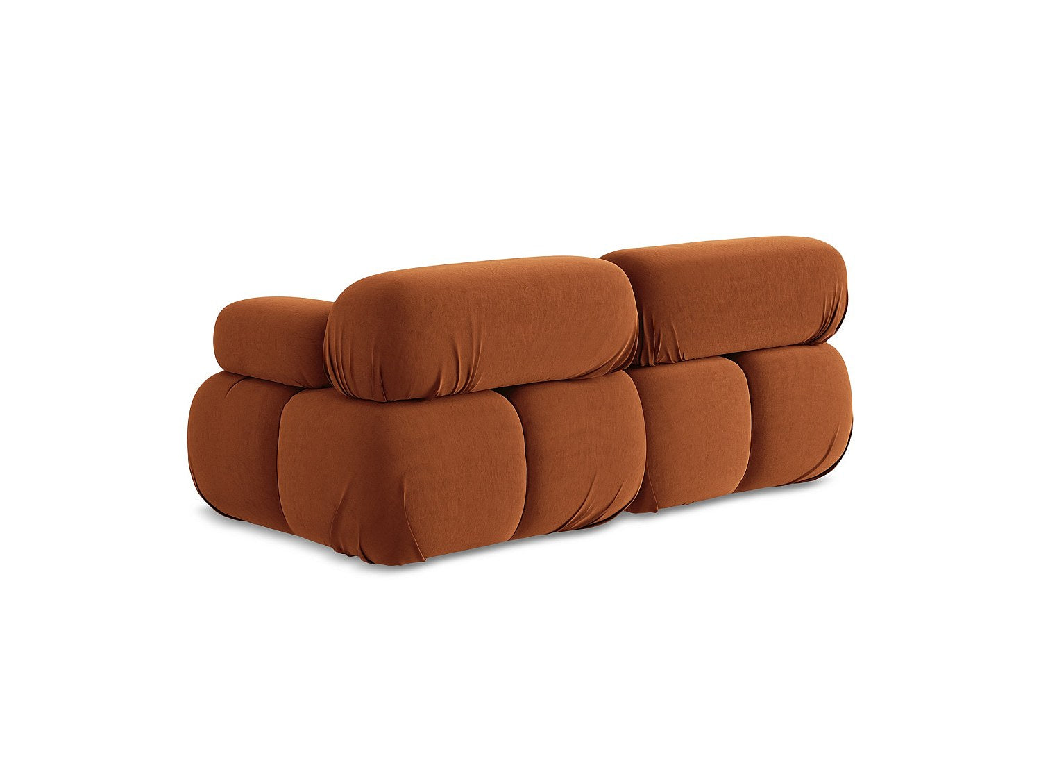 Canapé modulable 2 places orange velours