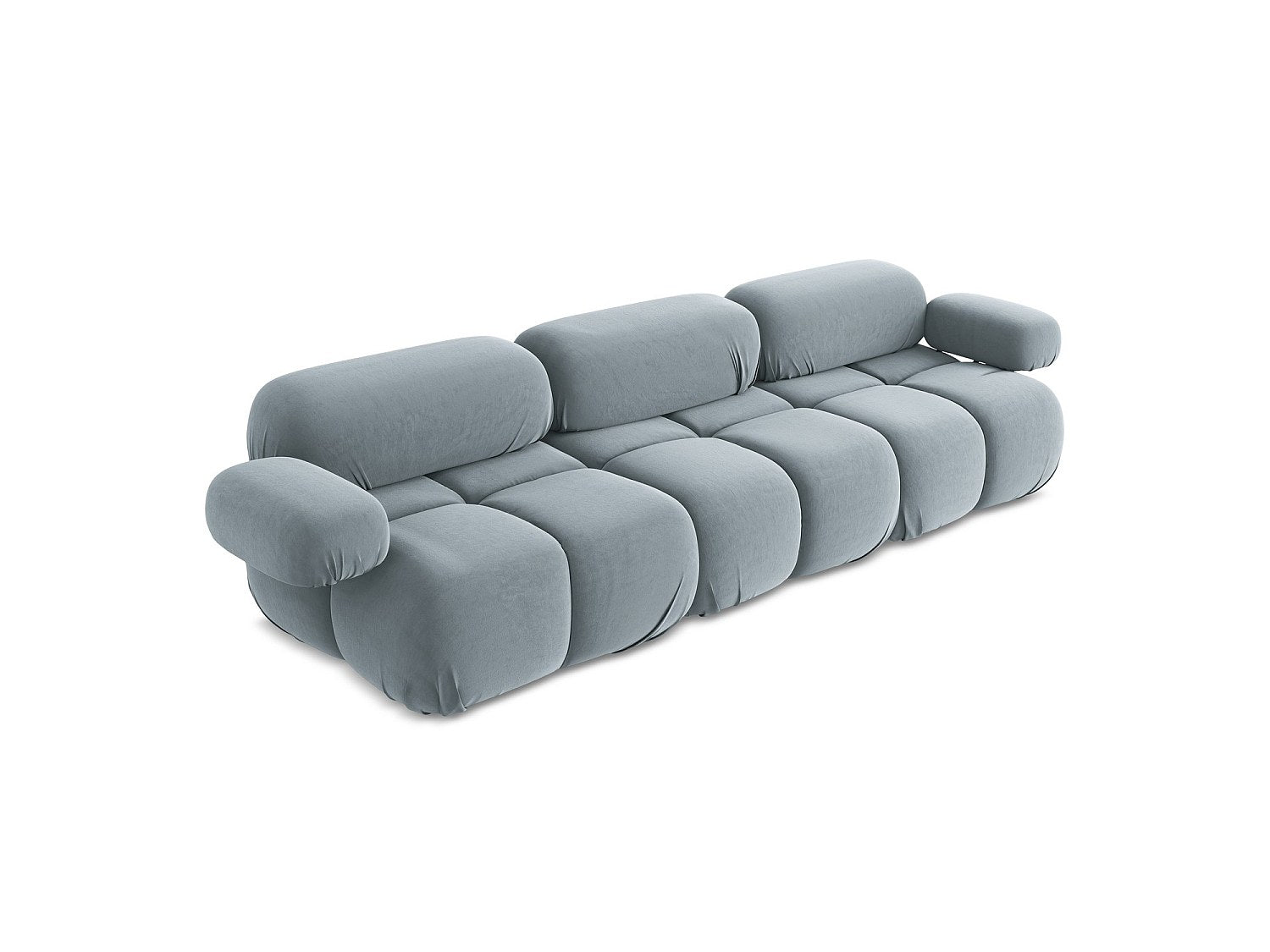 Canapé modulable 3 places bleu velours